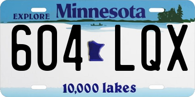 MN license plate 604LQX