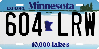 MN license plate 604LRW