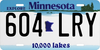 MN license plate 604LRY