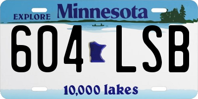 MN license plate 604LSB