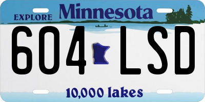 MN license plate 604LSD
