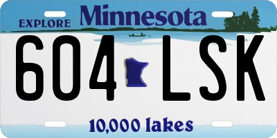 MN license plate 604LSK
