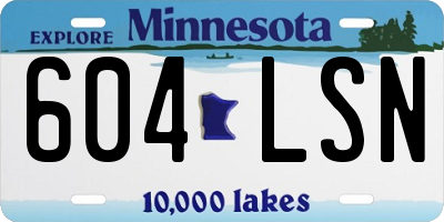 MN license plate 604LSN