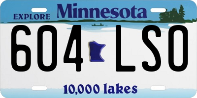 MN license plate 604LSO