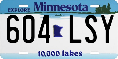 MN license plate 604LSY