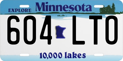 MN license plate 604LTO