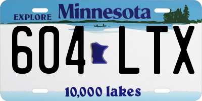 MN license plate 604LTX