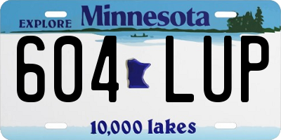 MN license plate 604LUP