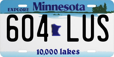 MN license plate 604LUS