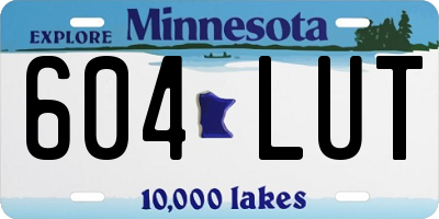 MN license plate 604LUT