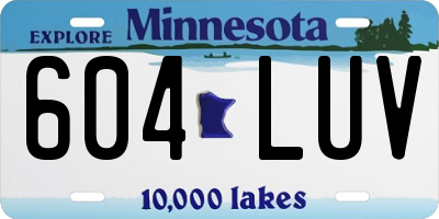 MN license plate 604LUV