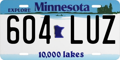 MN license plate 604LUZ