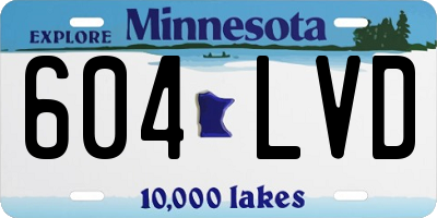 MN license plate 604LVD