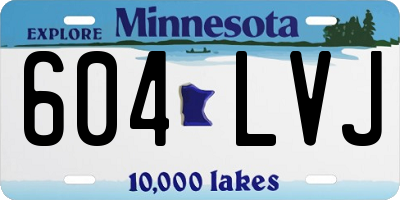 MN license plate 604LVJ