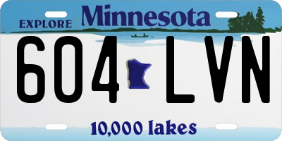 MN license plate 604LVN