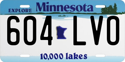 MN license plate 604LVO