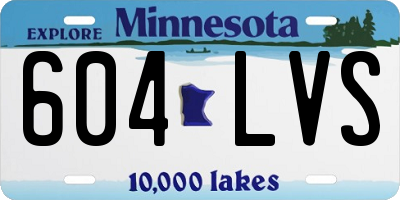 MN license plate 604LVS