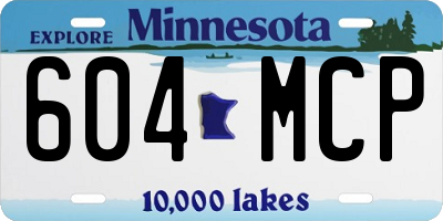 MN license plate 604MCP