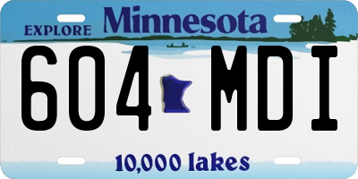 MN license plate 604MDI