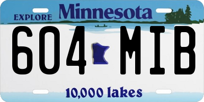 MN license plate 604MIB