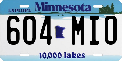 MN license plate 604MIO