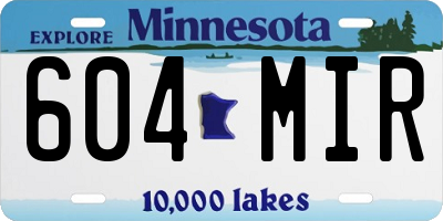 MN license plate 604MIR
