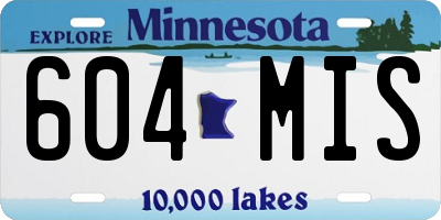MN license plate 604MIS