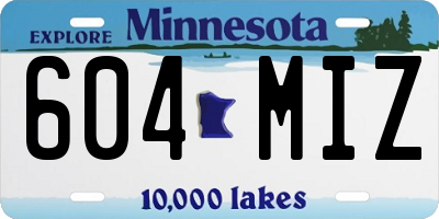 MN license plate 604MIZ