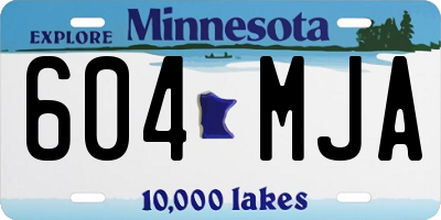 MN license plate 604MJA