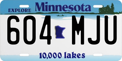MN license plate 604MJU