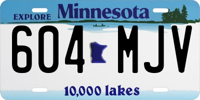MN license plate 604MJV