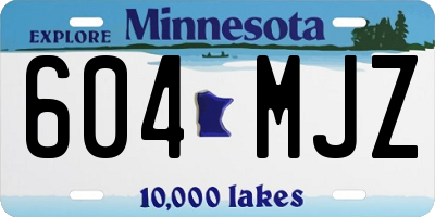 MN license plate 604MJZ