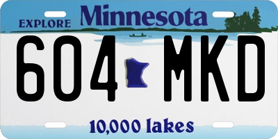 MN license plate 604MKD