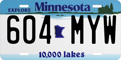 MN license plate 604MYW