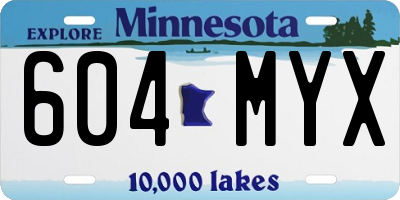 MN license plate 604MYX