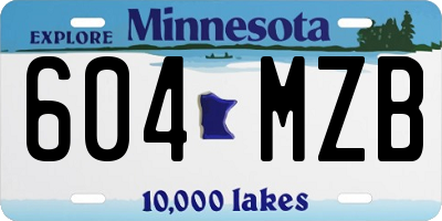 MN license plate 604MZB