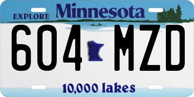 MN license plate 604MZD