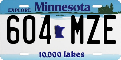 MN license plate 604MZE