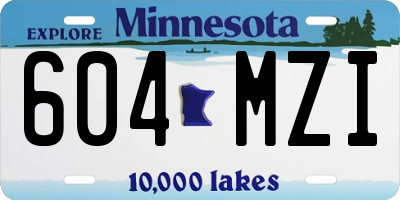 MN license plate 604MZI