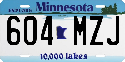 MN license plate 604MZJ