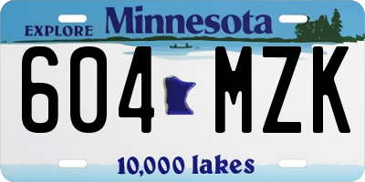 MN license plate 604MZK