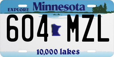 MN license plate 604MZL