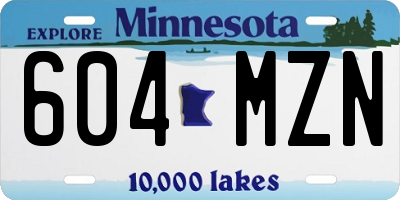 MN license plate 604MZN