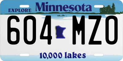 MN license plate 604MZO
