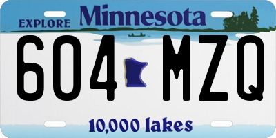 MN license plate 604MZQ