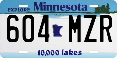 MN license plate 604MZR