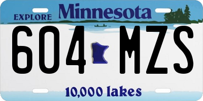 MN license plate 604MZS
