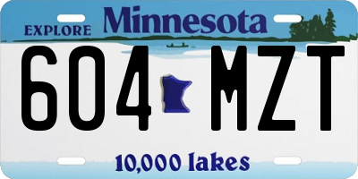 MN license plate 604MZT