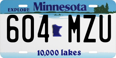 MN license plate 604MZU