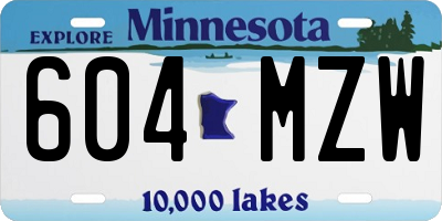 MN license plate 604MZW